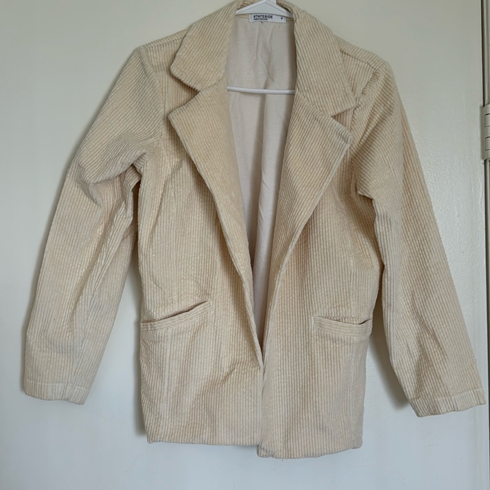 Stateside corduroy blazer in cream